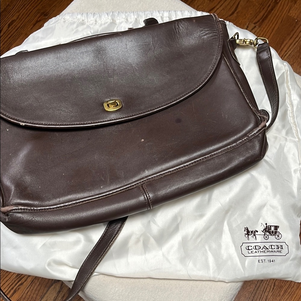 Coach Brown Leather Messenger Bag Vintage